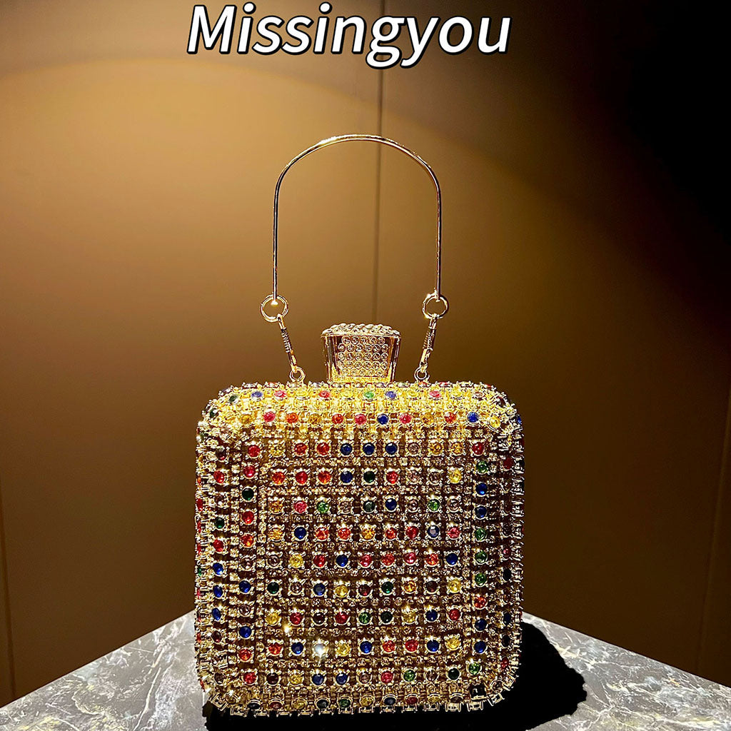 Women's Rhinestone Diamond Fashion High Sense Mini Dinner Bag