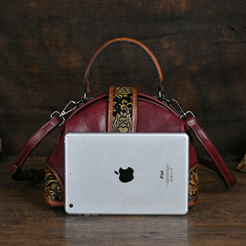 Women's Retro Simple Daily Matching Embossed Hand-rub Women's Shoulder Bag