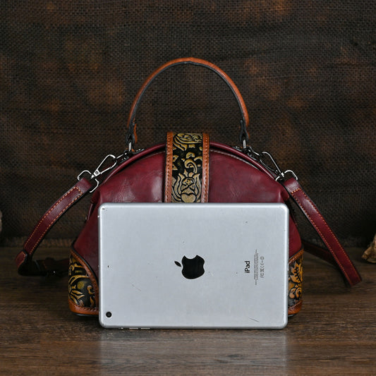 Women's Retro Simple Daily Matching Embossed Hand-rub Women's Shoulder Bag