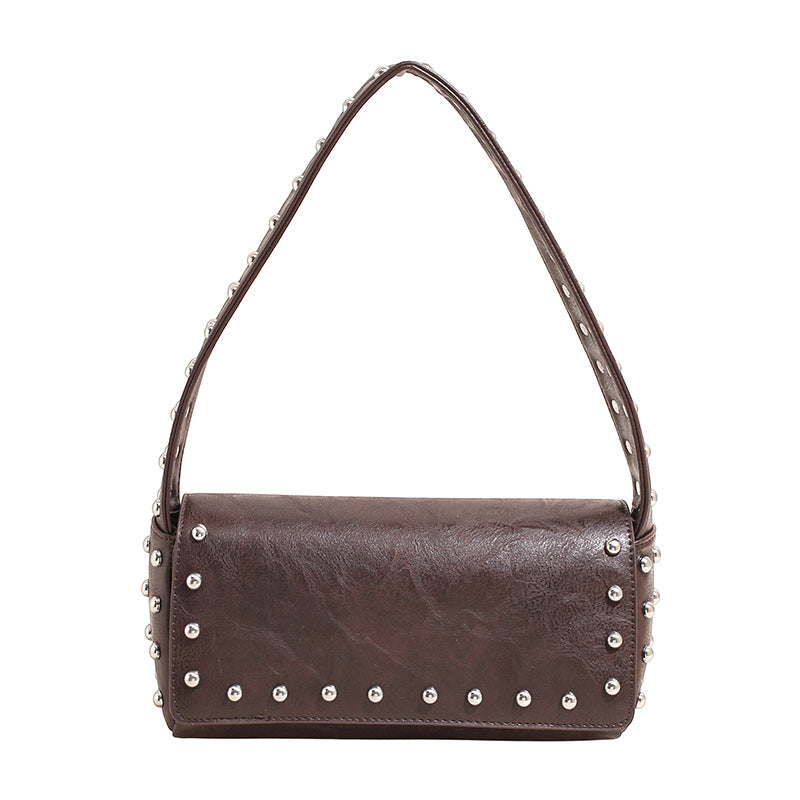 Women's Simple Personality Rivet Pouch Early Spring Niche Handbags