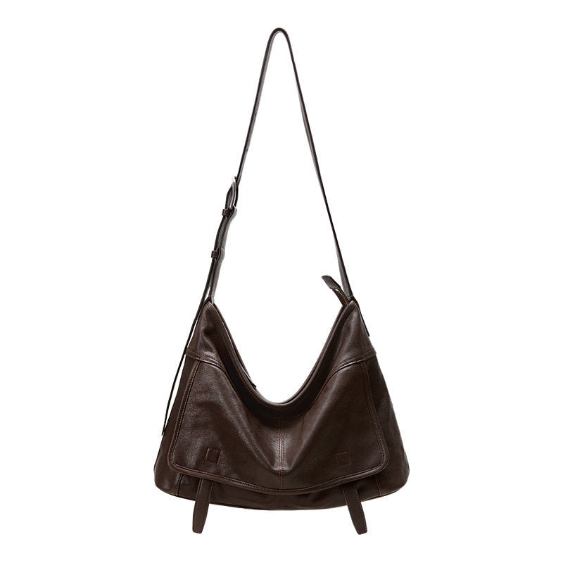 Women's & Men's Vegetable Tanned Sheepskin Large Capacity Commuter Women's Shoulder Bag