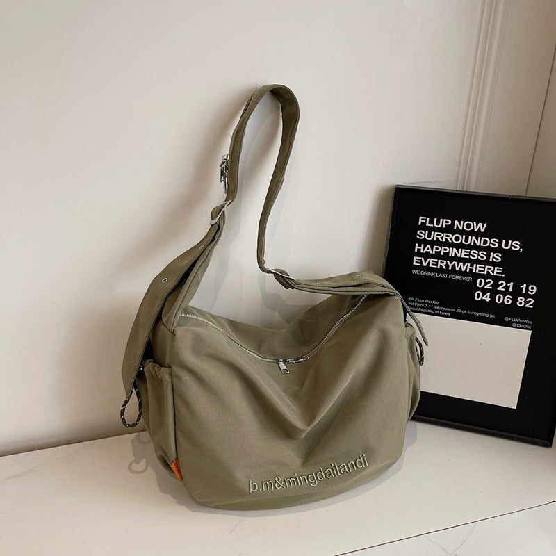 Durable Letter Embroidered Cloth Retro High-grade Women's Shoulder Bag