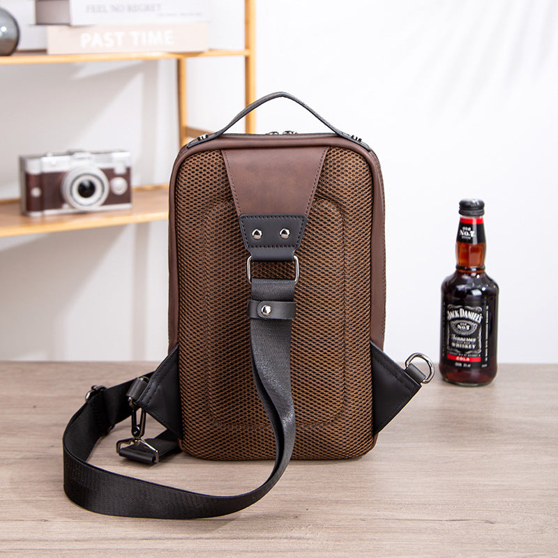 Stylish Men's Fashion Crazy Horse Leather Men's Shoulder Bags