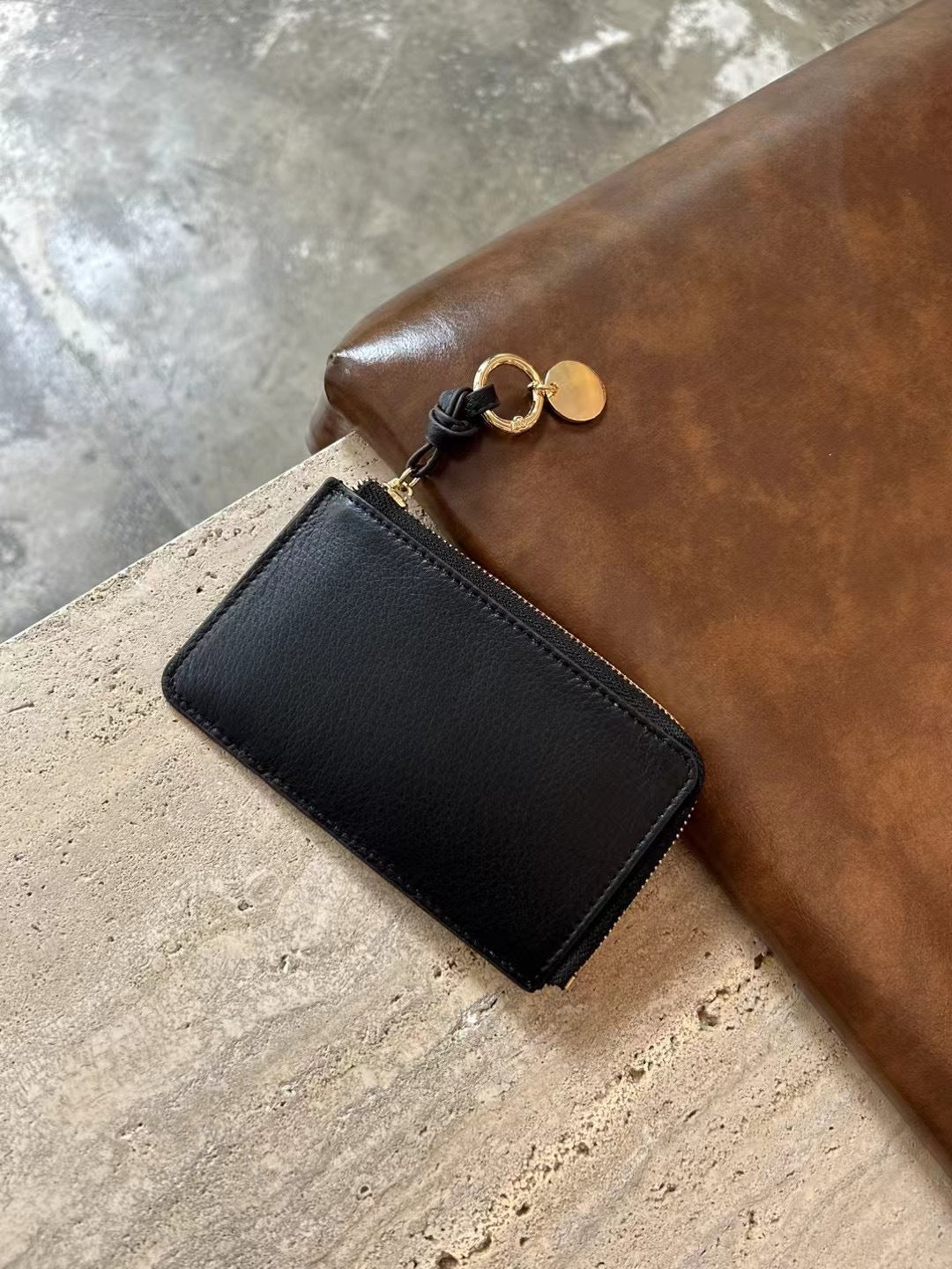 Women's Layer Cowhide Niche Leather Fashion Zipper Purses