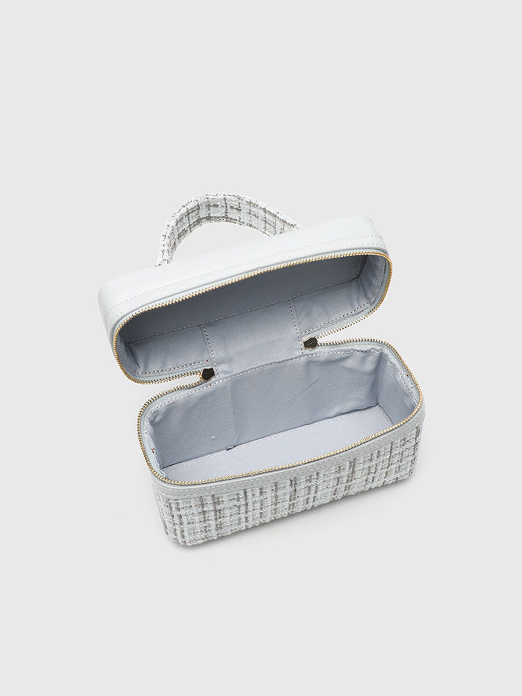 Women's Box Woolen Fabric Chain Stylish Advanced Small Square Bag