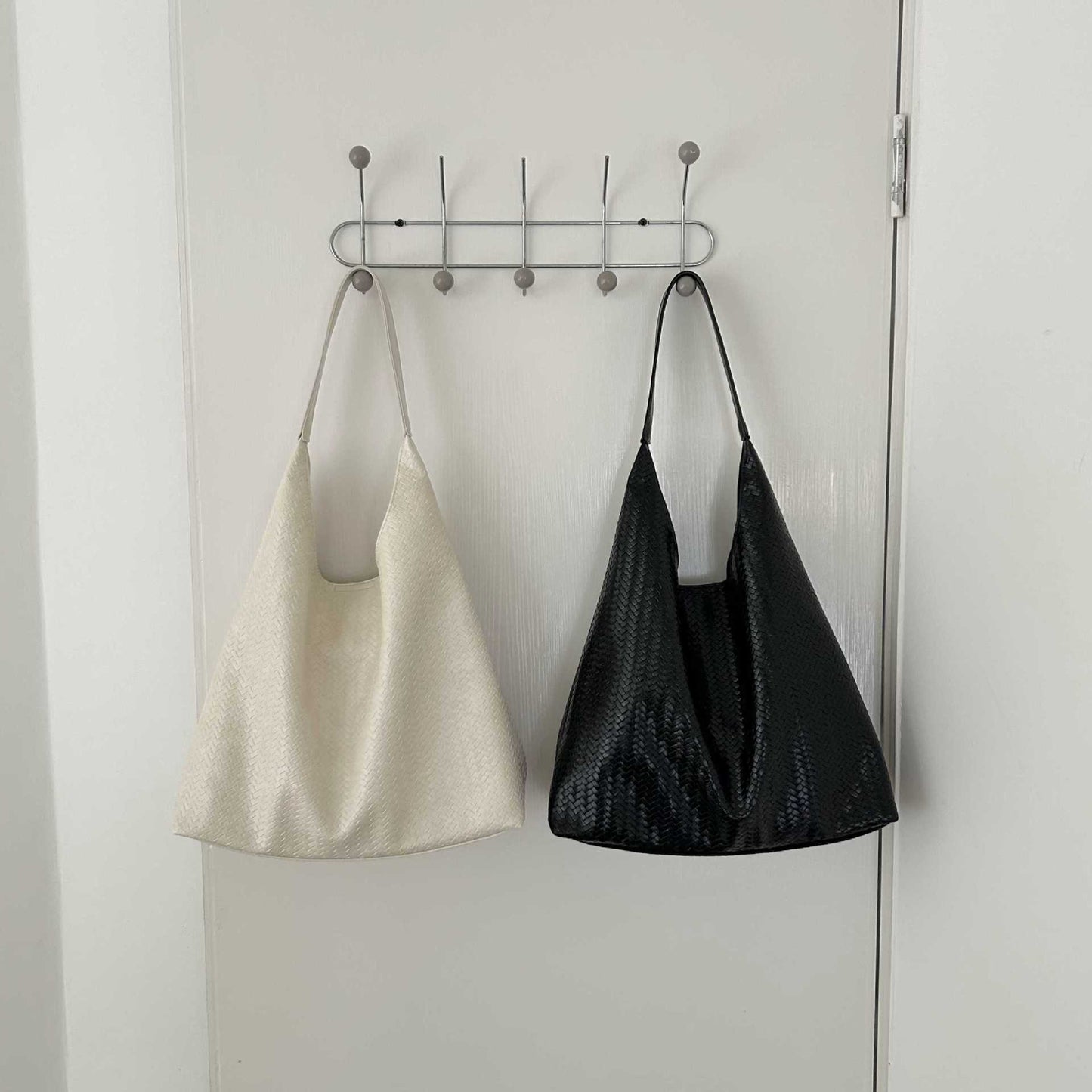 Idle Style Woven Female Solid Color Large Capacity Tote Bag