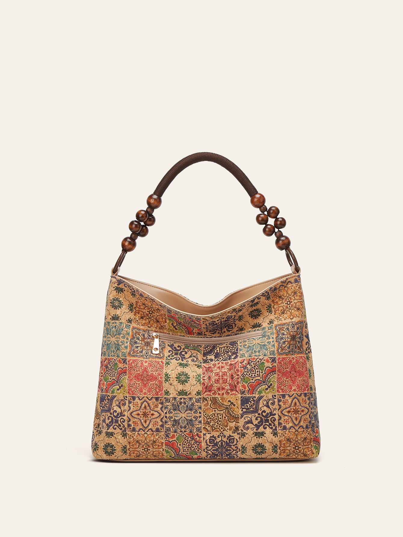 Women's Retro Ethnic Style Cork Tree Leather Tote Bag