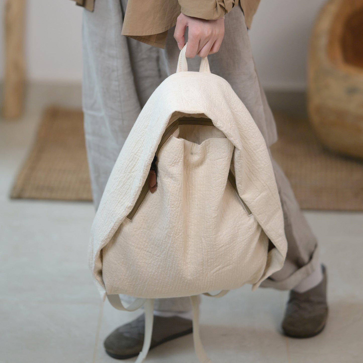Women's & Men's Cloth Large Capacity Lightweight Simple Leisure Backpack