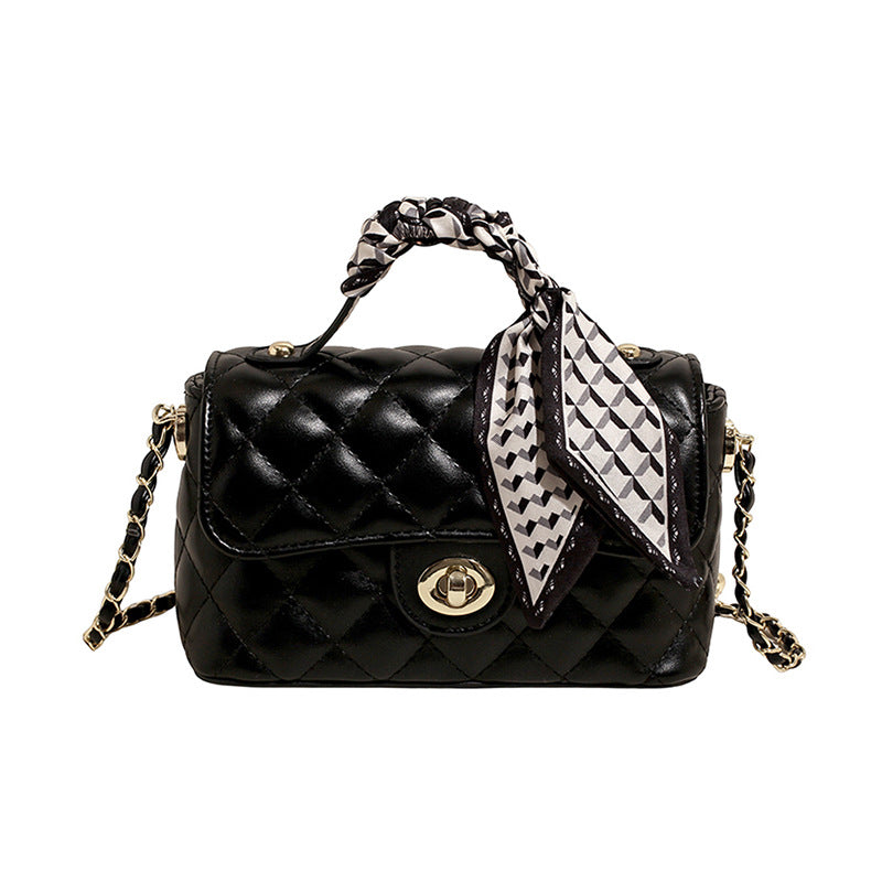 Women's Good-looking Embroidery Thread Rhombus Chain Simple Fashion Women's Shoulder Bag