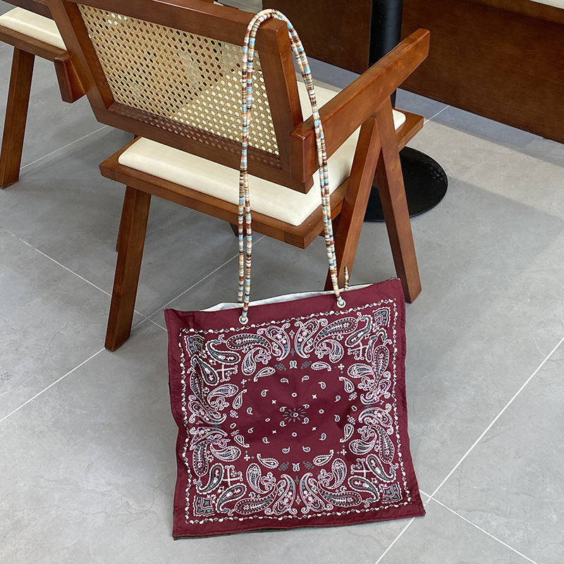 Less Vacation Style Scarf Printing Big Cashew Single Women's Messenger Bag
