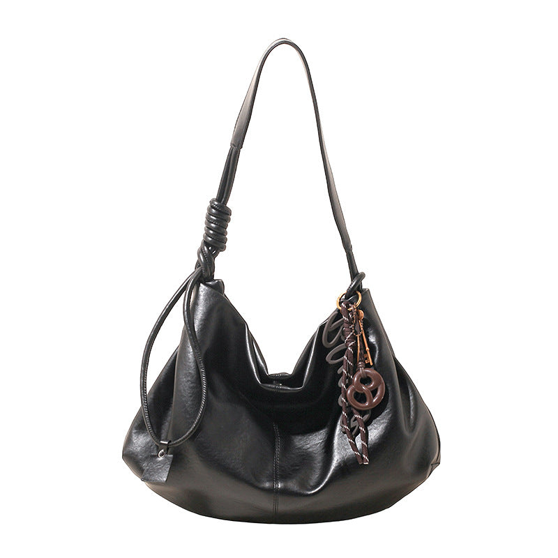 Women's Minority Large Capacity Soft Leather Commuter Underarm Shoulder Bags