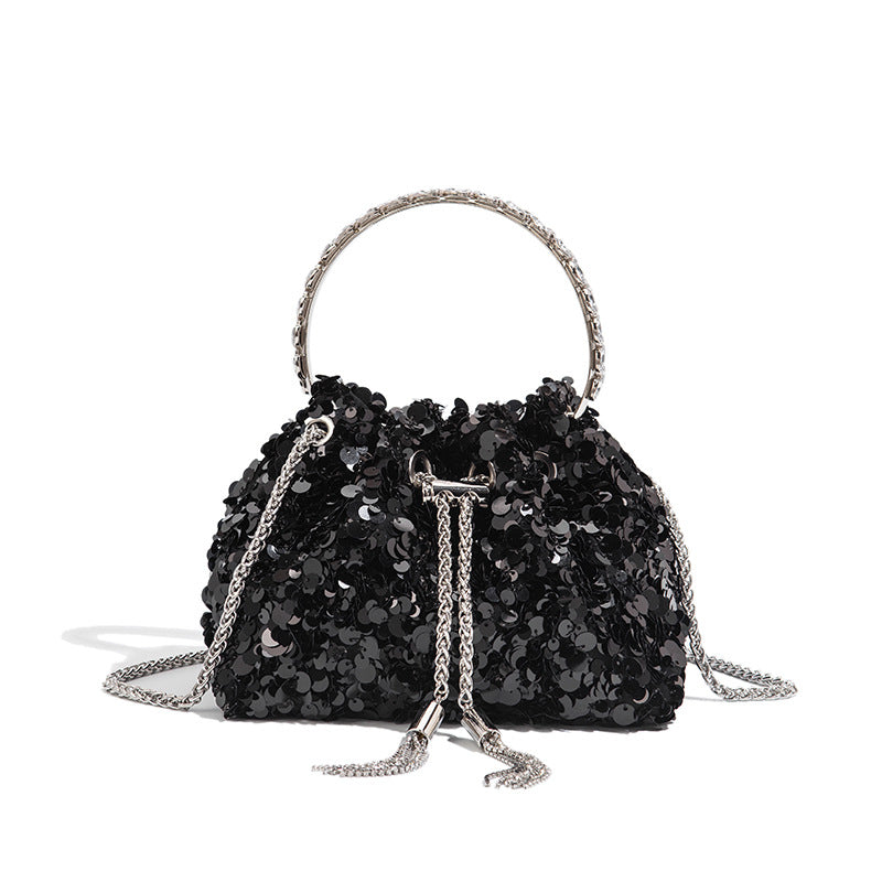 Women's Metal Sequined Shiny Chain Pouch Bags