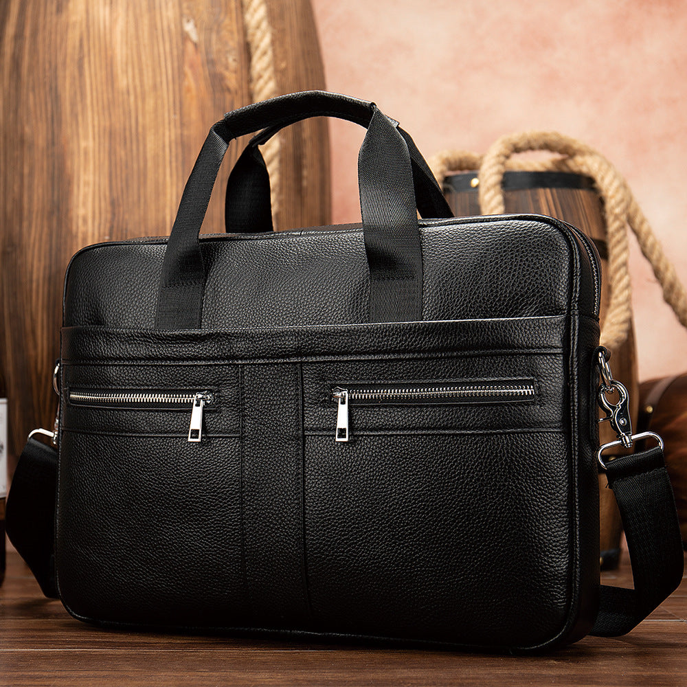 Men's Business First Layer Cowhide Large Capacity Men's Briefcase