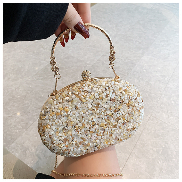 Comfortable Versatile Diamond Round Clutch Banquet Evening Bags