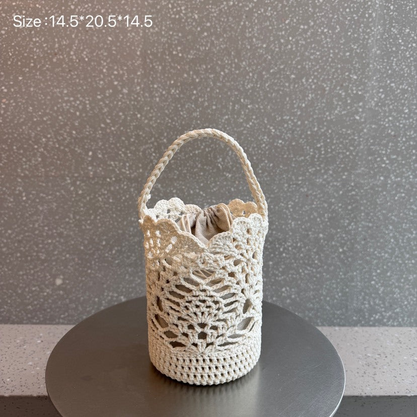 Beach Hand-woven Hollow Portable Vegetable Basket Shoulder Bags