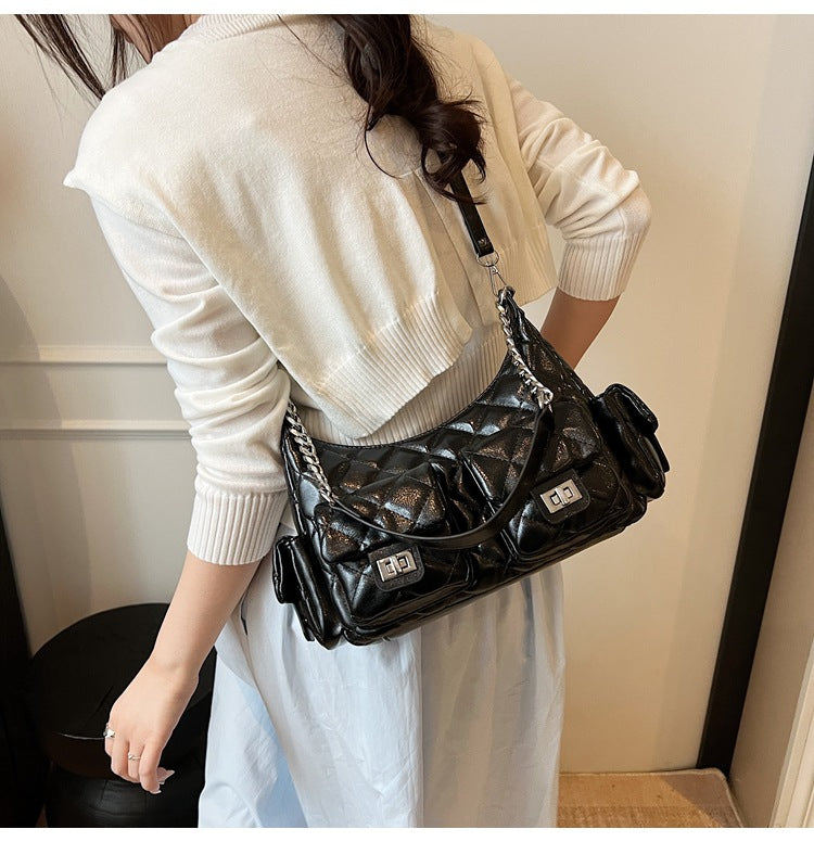 Pretty Women's Commuter Underarm Rhombus Chain Bags