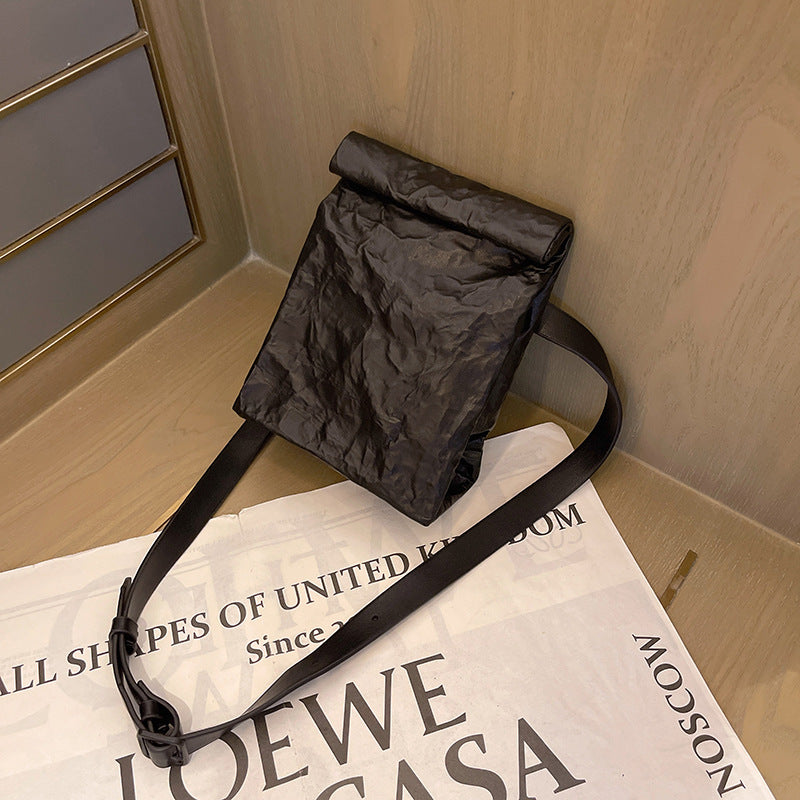 Pleated Mobile Brown Paper Texture Multiple Small Square Bag