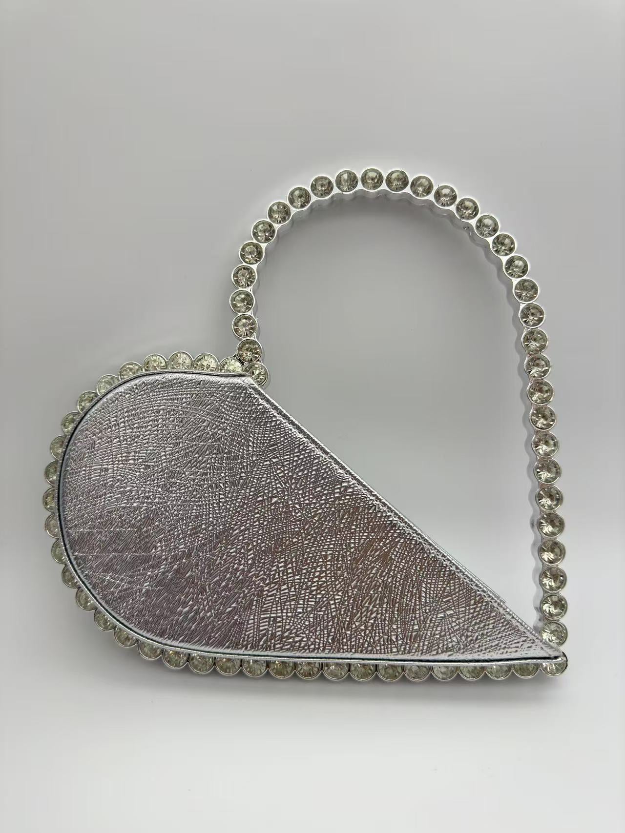 Heart-shaped Hand Holding Full Diamond Handmade Bags