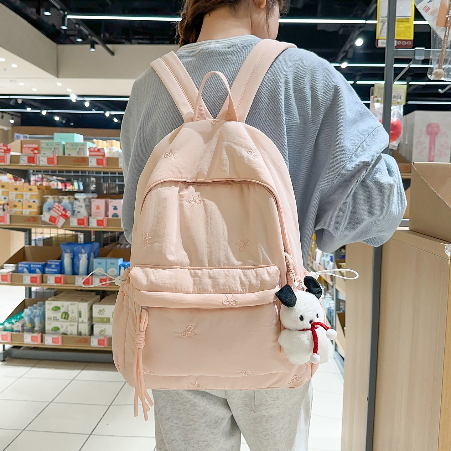 Bow Style Korean Simple Junior High College Student Schoolbag