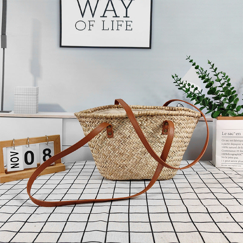 Women's Straw Style Hand-woven Seaside Vacation Beach Large Handbags