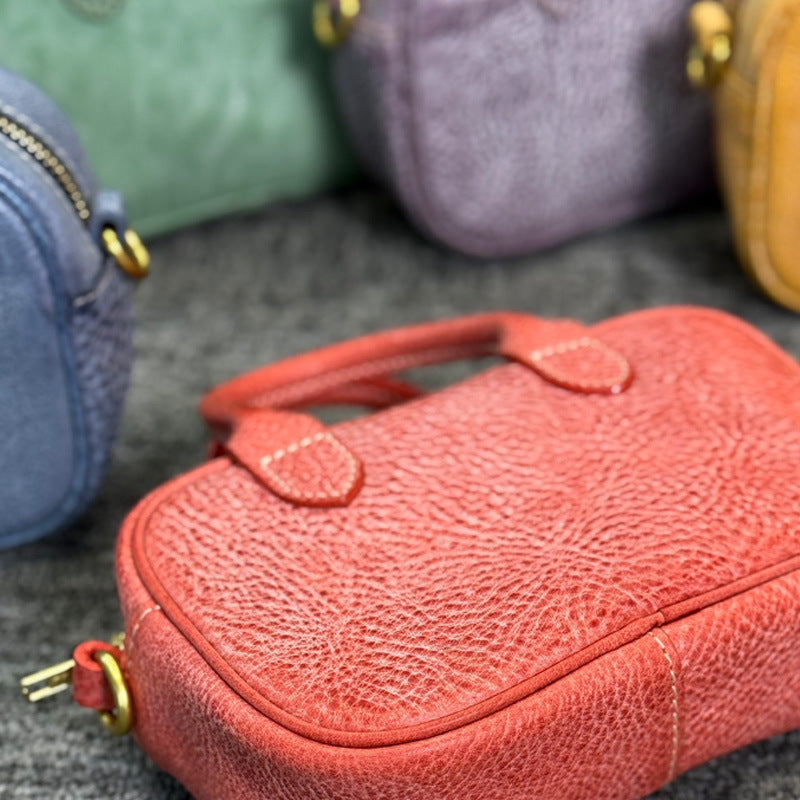 Mobile Top Layer Fog Wax Cowhide Horizontal Women's Messenger Bag