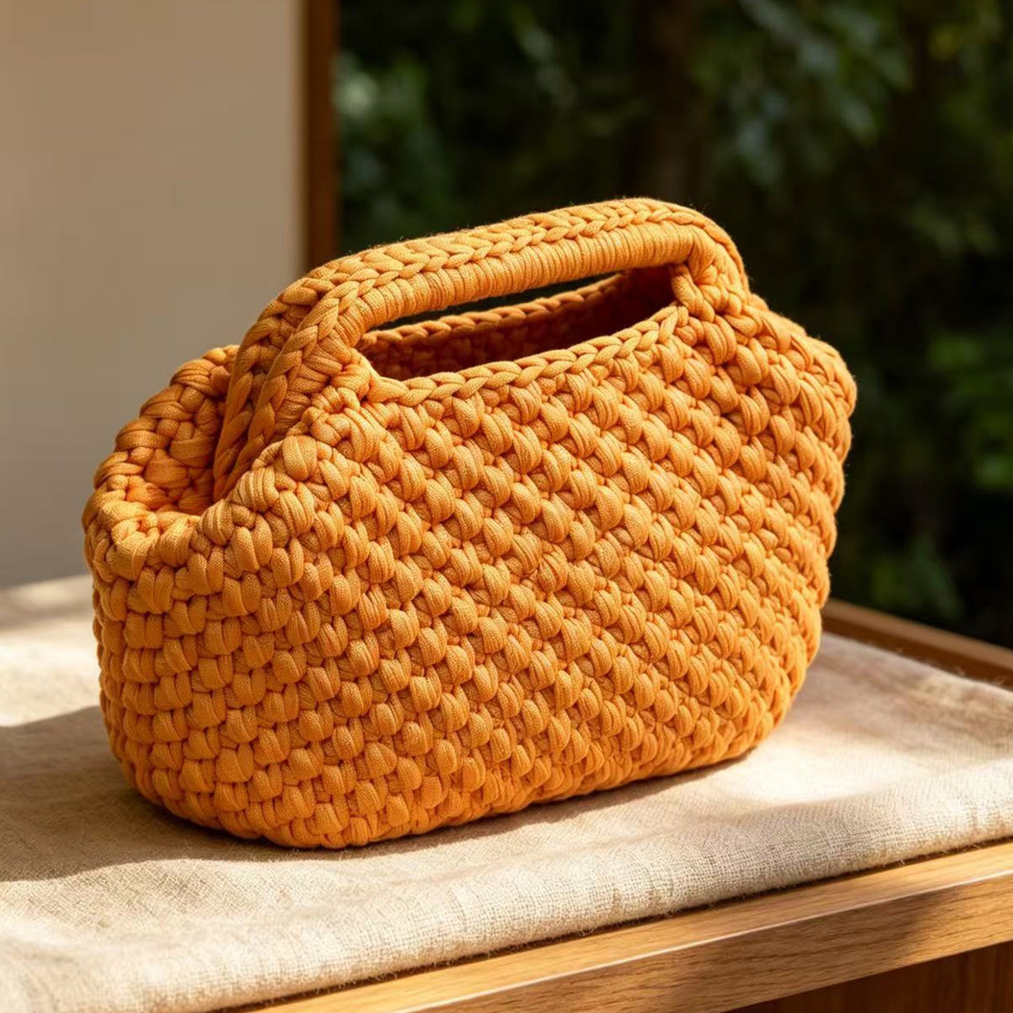 Women's Solid Color Woolen Yarn Affordable Luxury Women's Handbag