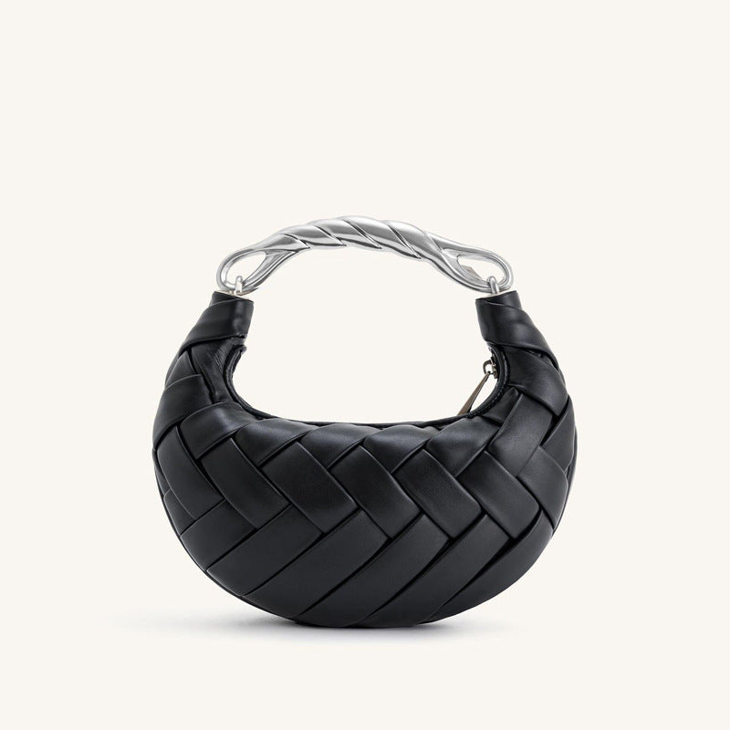 Women's Bird's Nest Woven Portable Genuine Leather Women's Messenger Bag