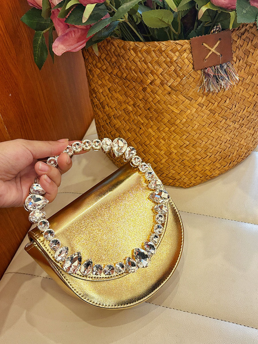 Dot Personality Dinner Elegant Heart-shaped Rhinestone Indie Sweet Cute Western Handbags