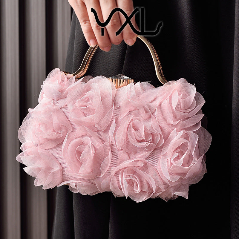 Flower Bridal Wedding Dress White Garment Dinner Bag