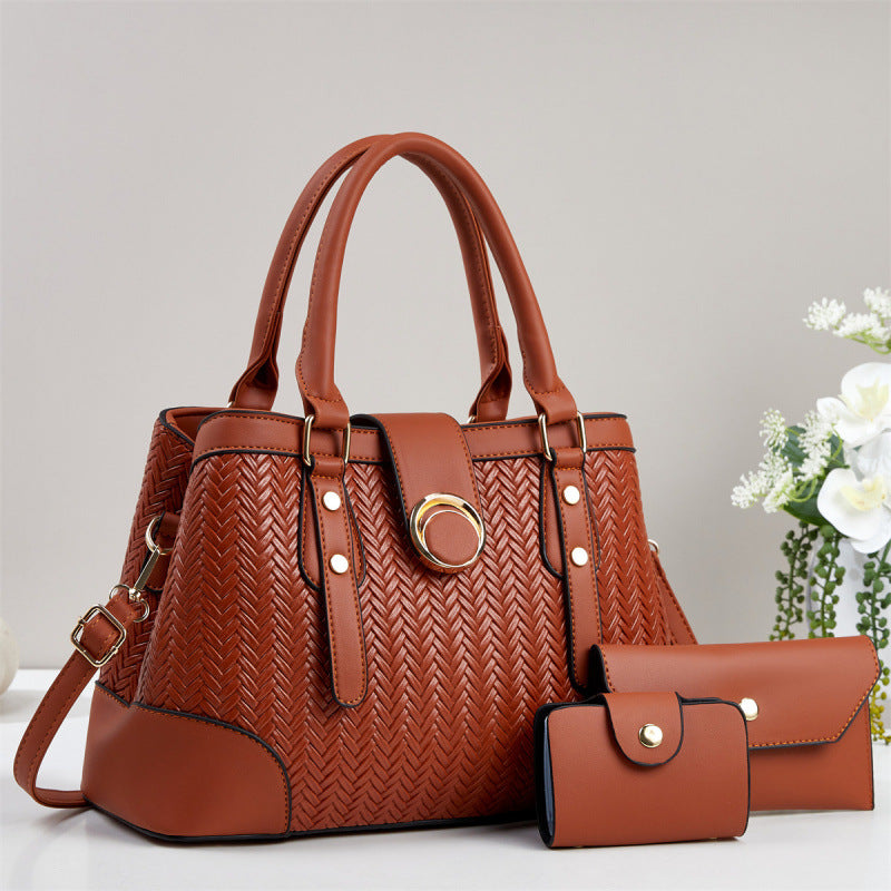 Women's Trendy Three-piece Large Capacity Fashionable Handbags