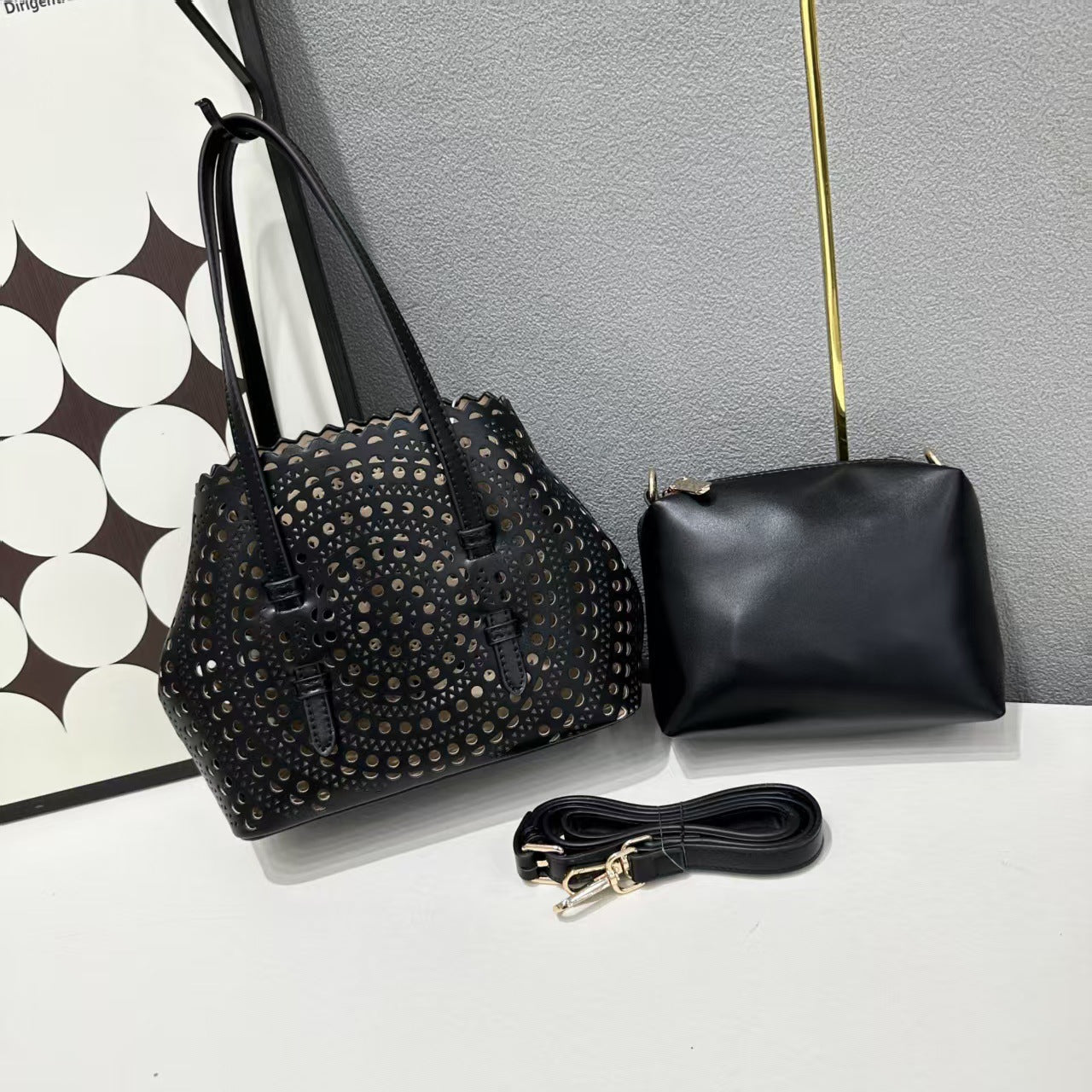 Women's Hand Rub Grain Hollow Summer Design Women's Handbag