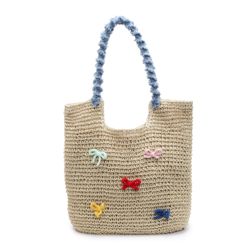 Hand-woven Cute Bow Beach Fashion Vacation Women's Shoulder Bag