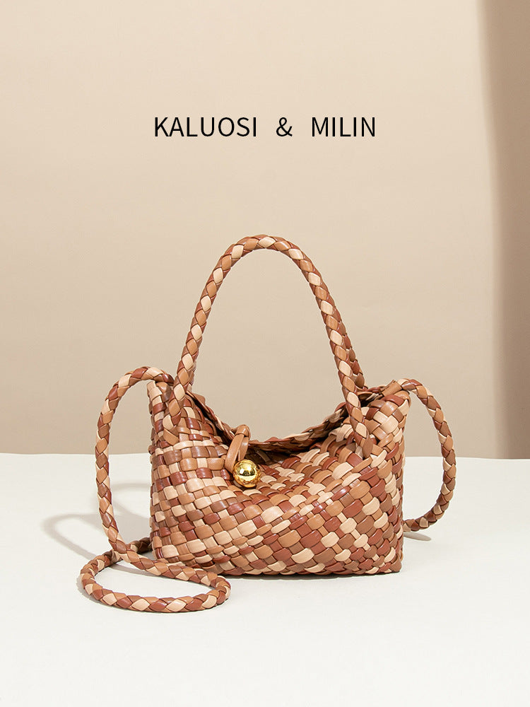 Women's French Style High-grade Hand High Quality Stitching Contrast Color Women's Messenger Bag