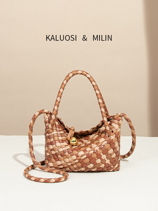Women's French Style High-grade Hand High Quality Stitching Contrast Color Women's Messenger Bag
