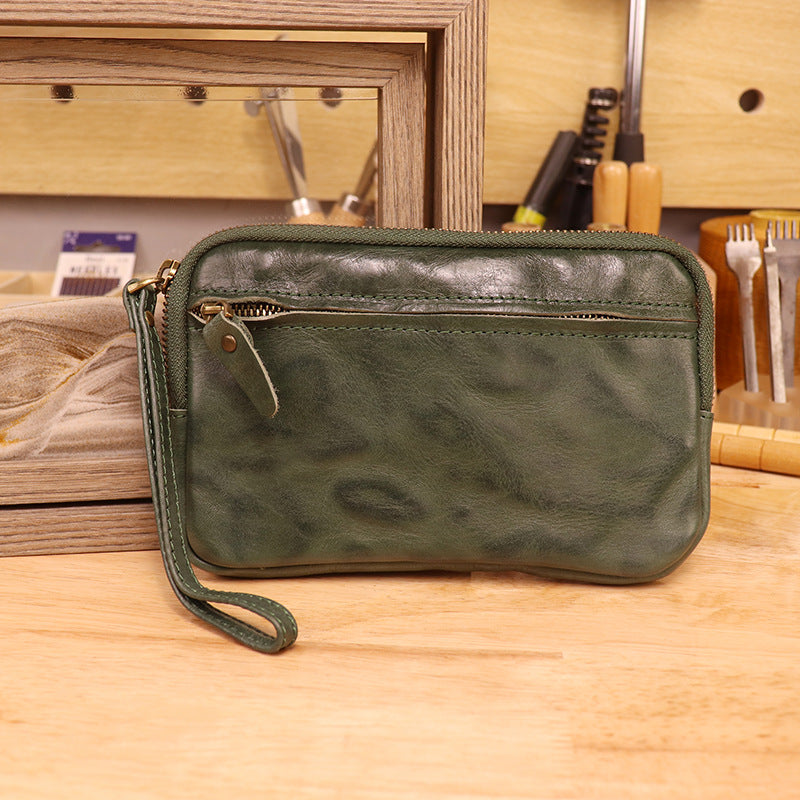 Women's Distressed Hand-rub Color First Layer Cowhide Retro Simple Large Capacity Bags
