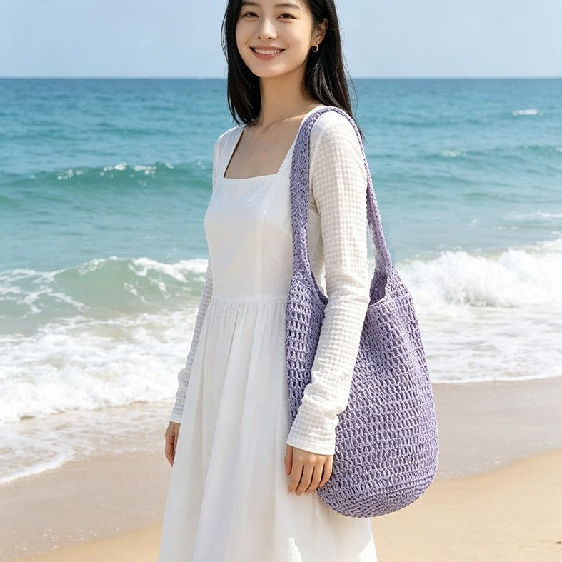 Fashion One Straw Lazy Hollow Woven Seaside Vacation Women's Shoulder Bag