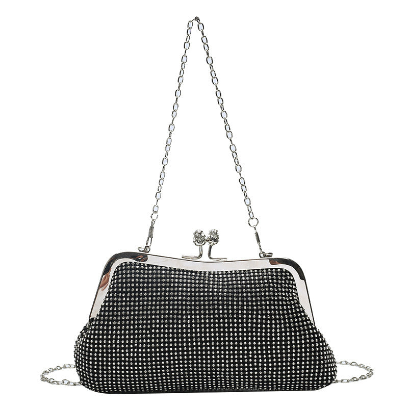 Women's Niche Rhinestone Hand Holding Net Drill Shiny Diamond Banquet Bags