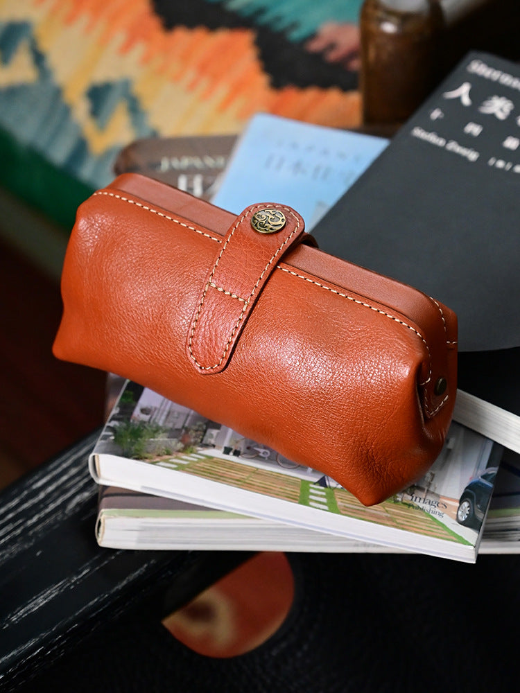 Retro First Layer Cowhide Genuine Leather Antique Women's Clutch