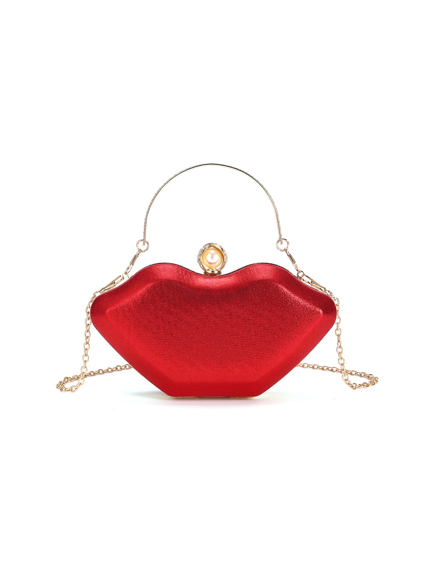Shiny Rhinestone Lips Personalized Party Funny Valentine's Day Nightclub Dinner Bag