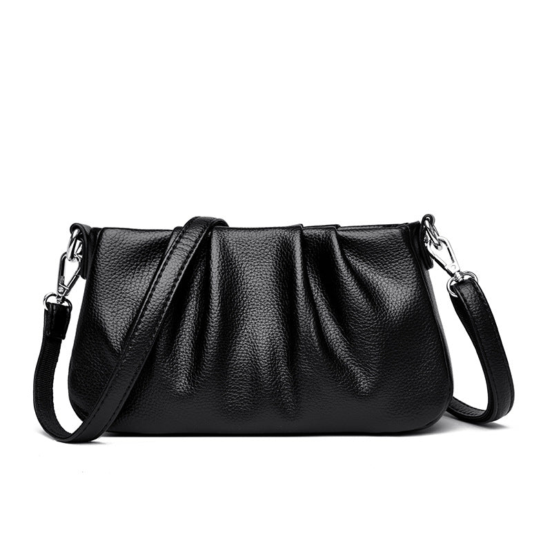 Women's Pleated Cloud Popular Western Style Underarm Small Square Bags