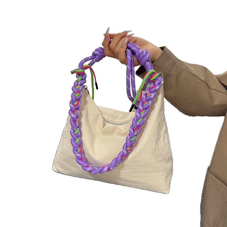 Women's Trendy High-grade Large Capacity Drawstring Nylon Women's Shoulder Bag