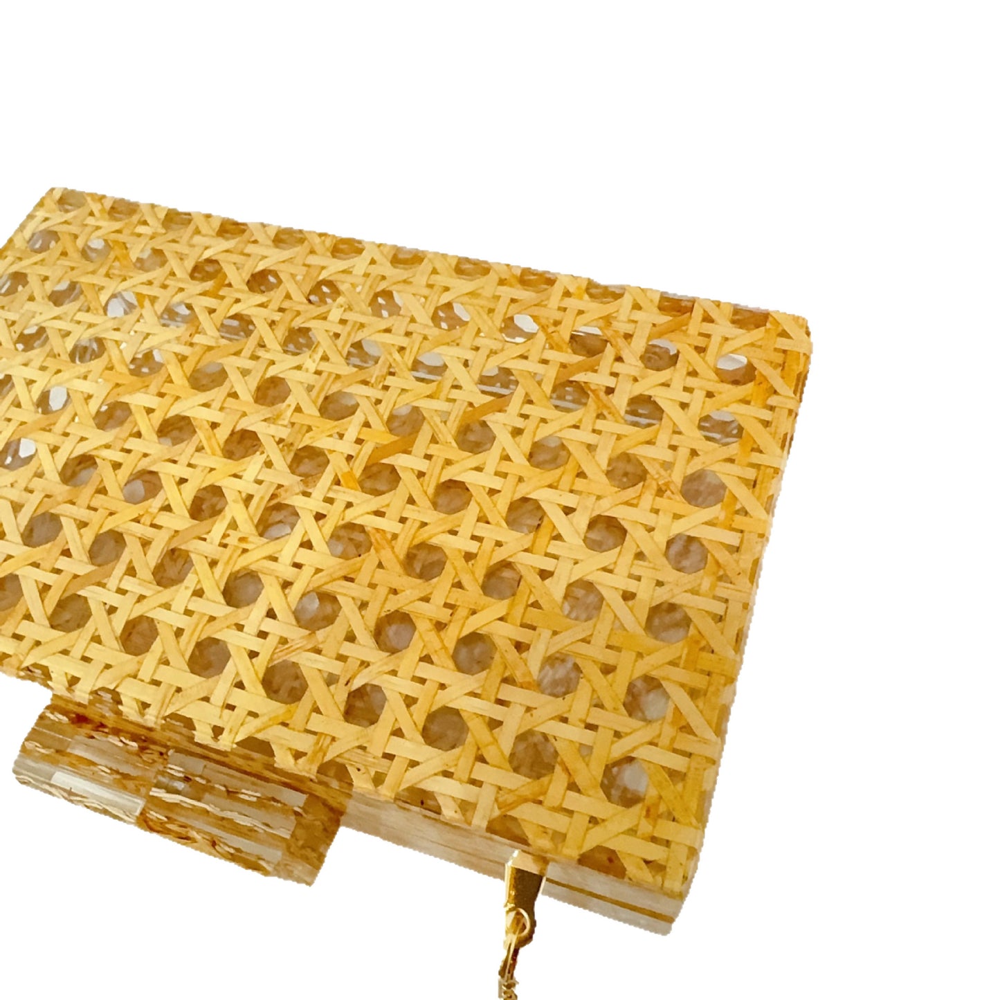 Retro Dinner Clutch Rattan Acrylic Chain Women's Messenger Bag
