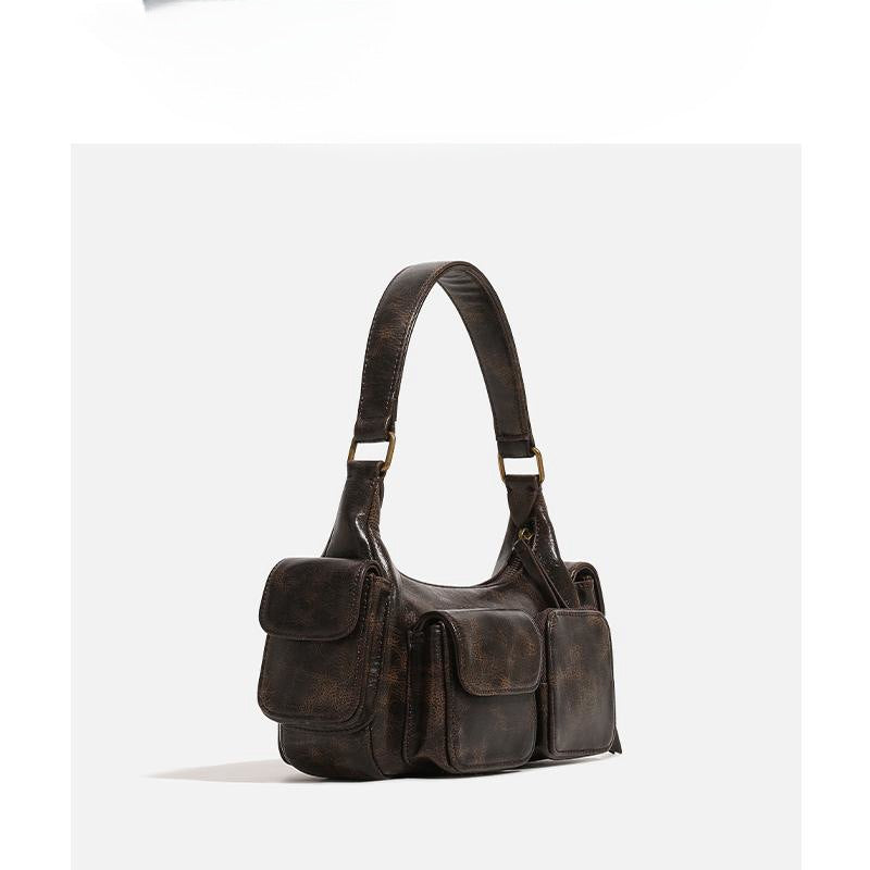 Retro American Hot Underarm Design Motorcycle Waste Soil Trendy Women's Handbag