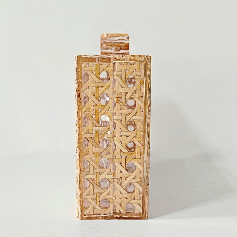 Vintage Rattan Fashion Acrylic Chain Clutch Bags