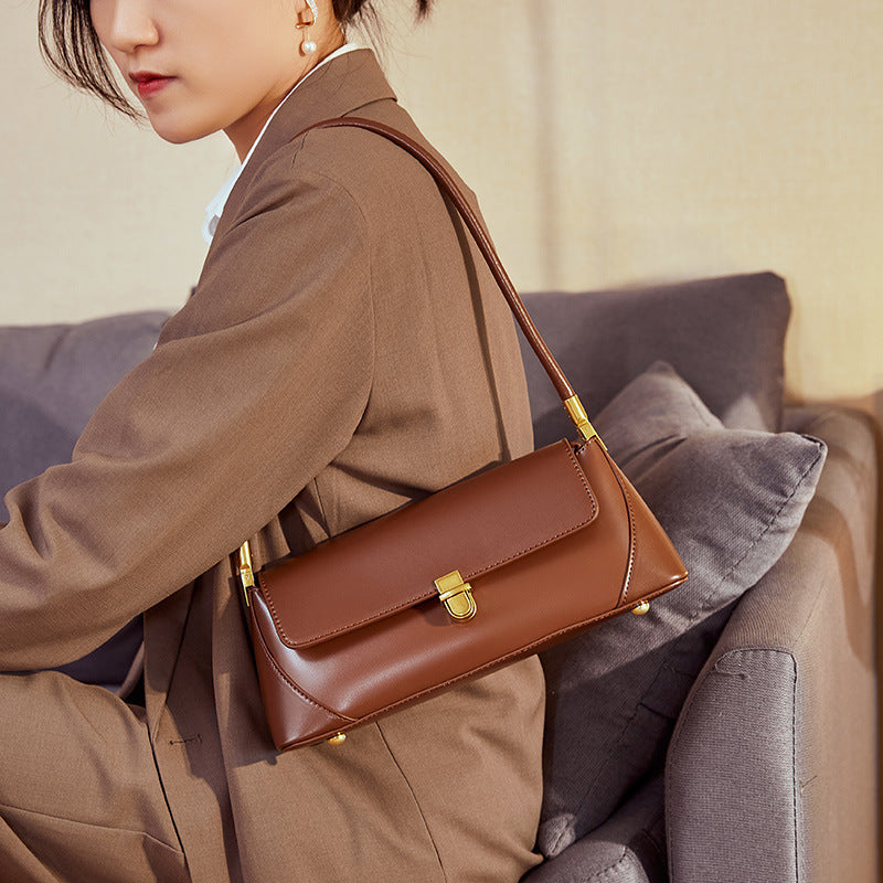 Women's Niche Baguette Genuine Leather Underarm Summer Women's Handbag