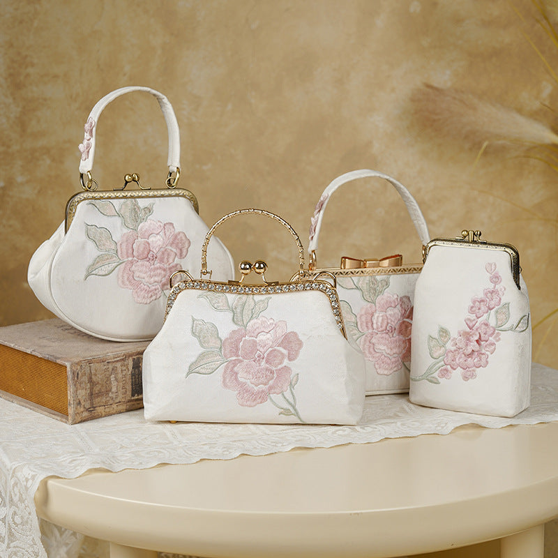 Embroidered Tang Series Chinese Style Cheongsam Hand Lotus Handbags