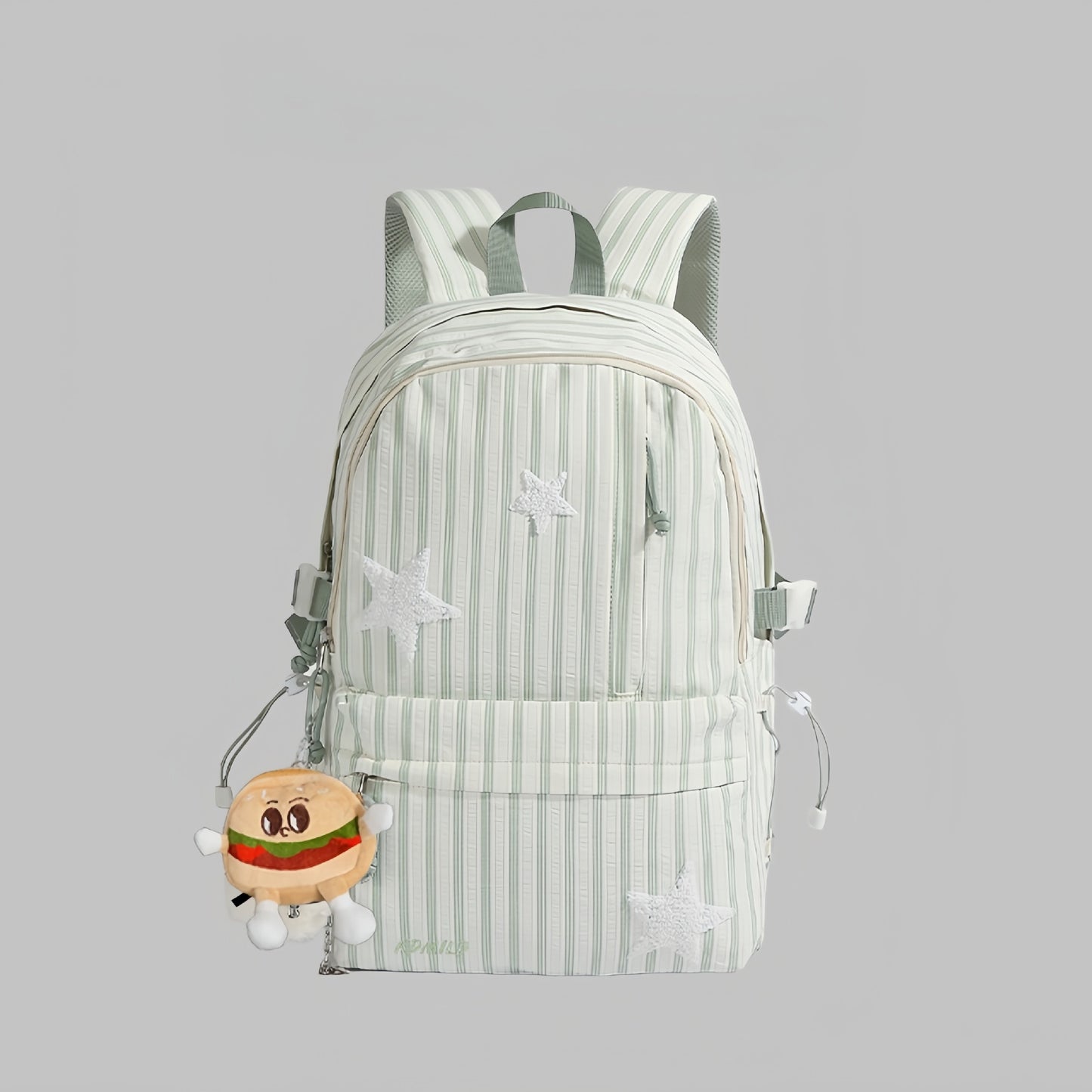 Women's Simple Style Striped Junior High Large Capacity Good-looking College Student Schoolbag