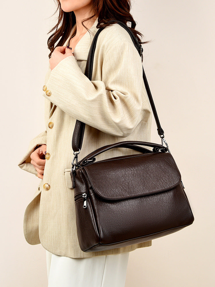 Women's Soft Leather High-grade Retro Fashion Commuter Women's Handbag