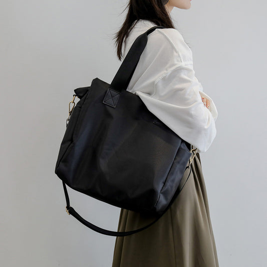Black Style Canvas Vintage Solid Color Women's Messenger Bag