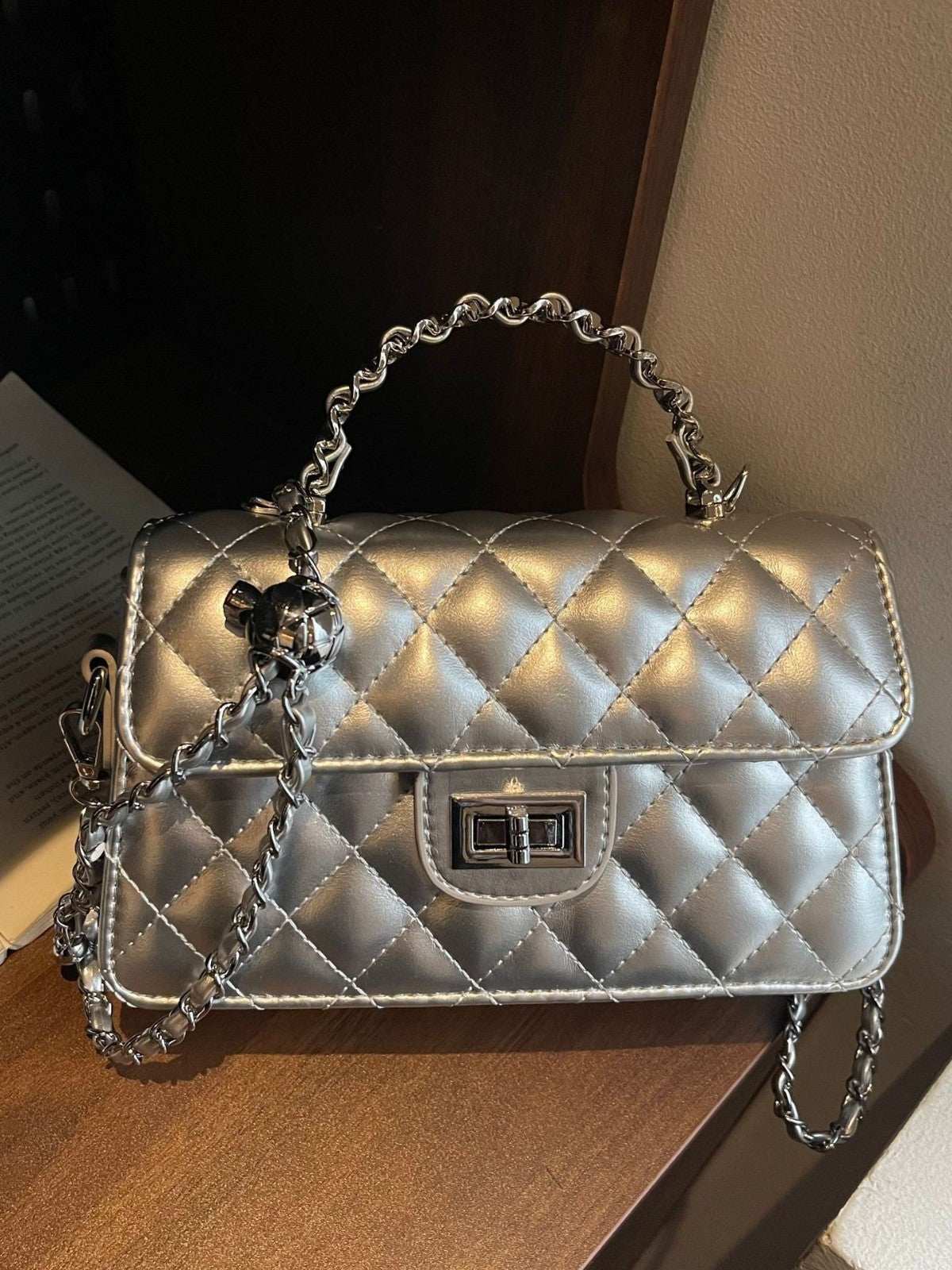 Women's Korean Diamond Chain Classic Style Fashion Small Square Bag